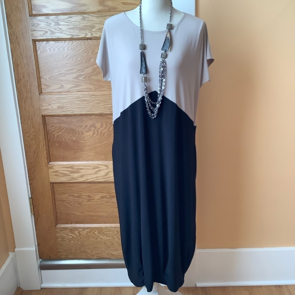 JOSEPH RIBKOFF Two Tone Colour Block Midi Cocktail Dress NWT 6 - Picture 2 of 13
